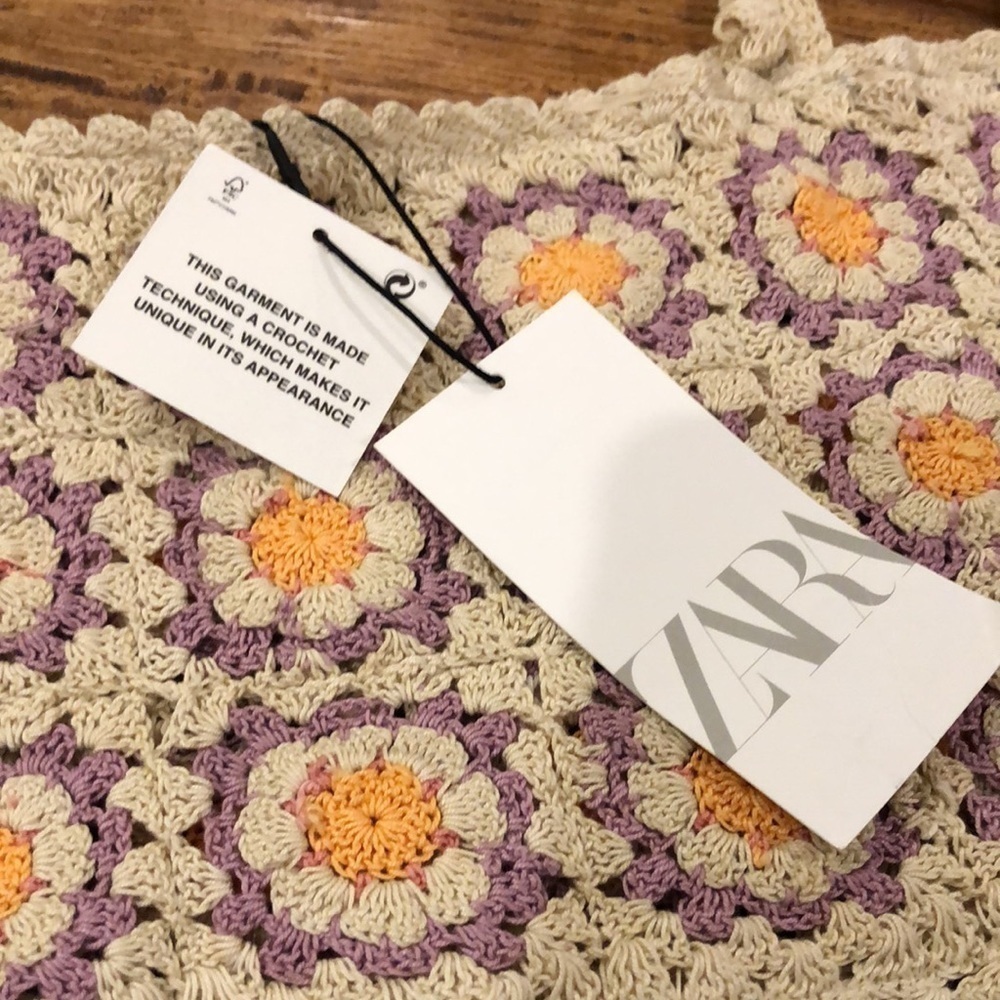 Zara Crochet Daisy Top XS/S - Picture 8 of 11